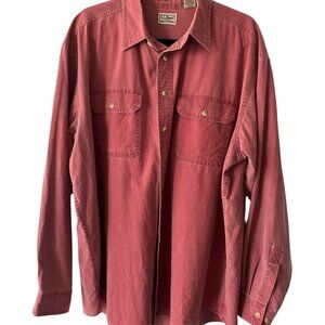 L.L. Bean Maroon Long Sleeve Button Down XL Shirt
